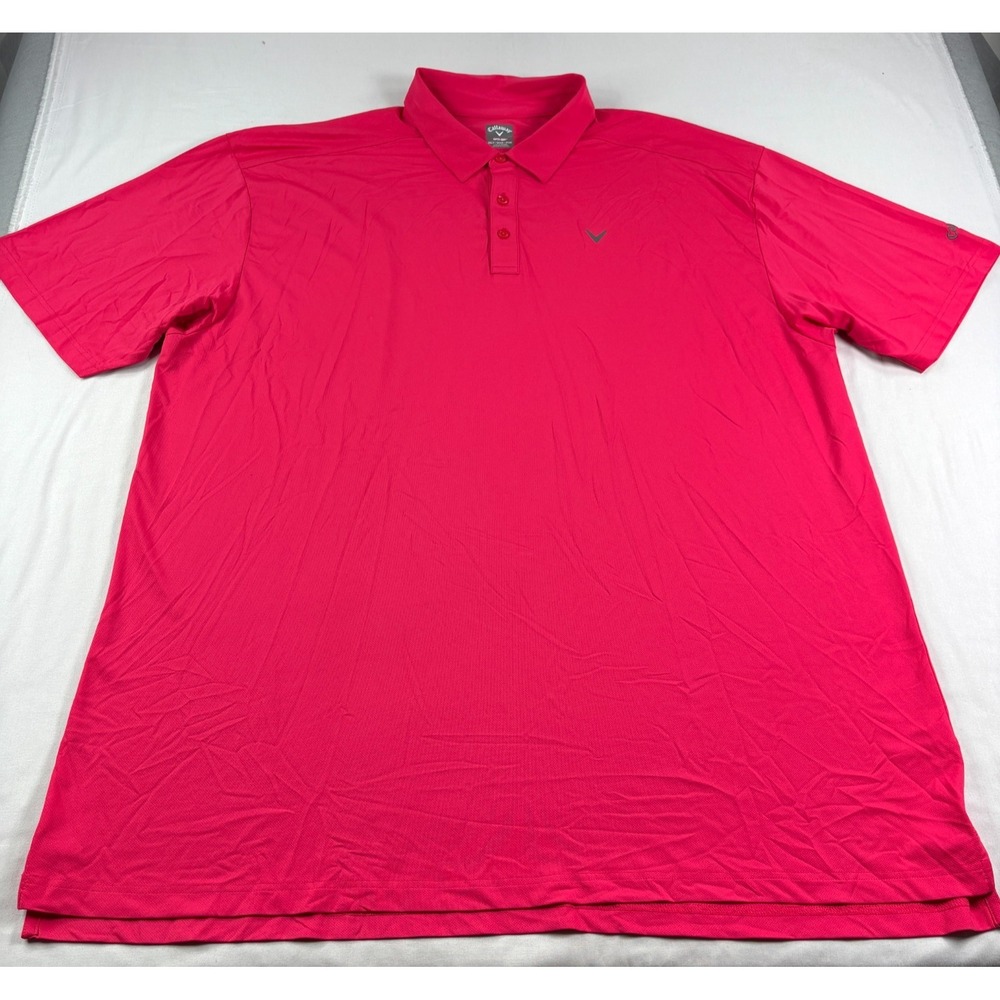 Callaway Golf Shirt Mens 3XLT Tall Pink Opti Dri Swing Tech Performance
